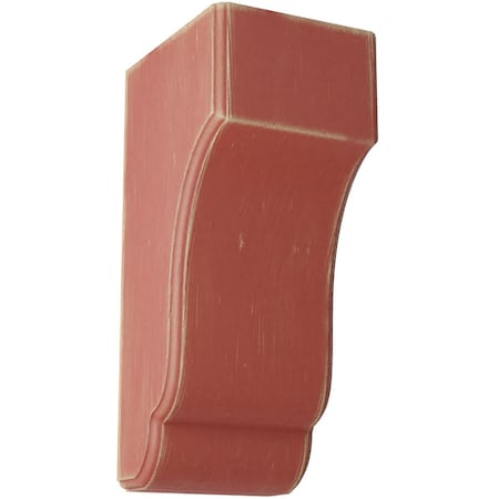 Ekena Millwork 5 3/4"W x 7"D x 14"H Capistrano Mission Wood Vintage Decor Corbel, Salvage Red CORWD05X07X14CPRD